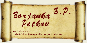 Borjanka Petkov vizit kartica